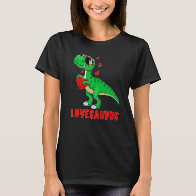 Camiseta Dinosaur T Rex Valentines Day Boys Valentine Kids  (Frente)