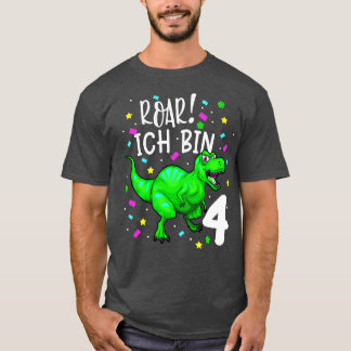 Camiseta Dinosaurier Kinder 4 Geburtstag Dino TRex Jungen