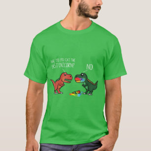 Camiseta Dinosaurio FunnyRe Comendo Último Unicórnio Homens