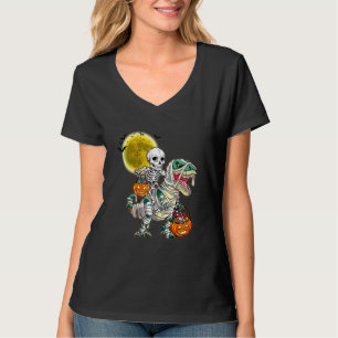 Camiseta Dinosauro de Halloween T Rex Esqueleto Assustador
