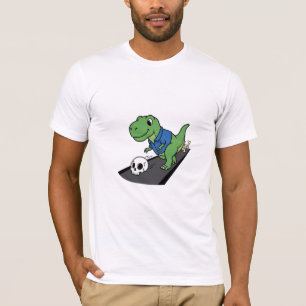 Camiseta Dinosauro Fofo e Divertido de Boliche com uma Cave