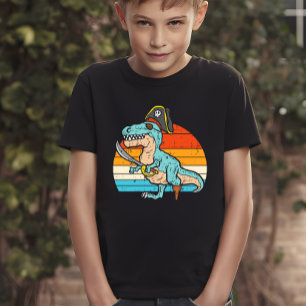 Camiseta Dinosauro Pirata - Aventura Retro T-Rex