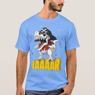 Camiseta Dinosauro Pirata TRex Capitão Crianças