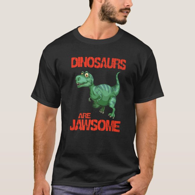 Camiseta Dinosaurs Are Jawsome Boys Dinosaur Girls Kids Tod (Frente)
