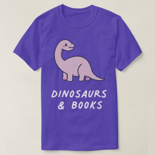 Camiseta Dinosaurs & Books Kawaii Lover Anime Pastel Goth A (Frente do Design)