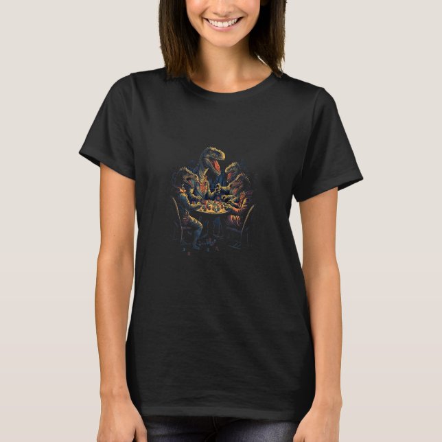 Camiseta Dinosaurs Playing Poker Dinosaur Poker Players Cas (Frente)