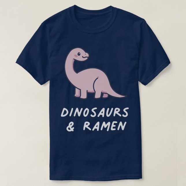 Camiseta Dinosaurs & Ramen Kawaii Lover Anime Pastel Goth A (Frente do Design)
