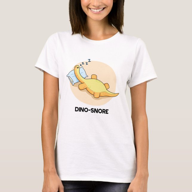 Camiseta Dinosnore Funny Dormindo Dinossauro Pun (Frente)