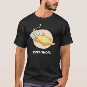 Camiseta Dinosnore Funny Dormindo Dinossauro Pun Dark BG