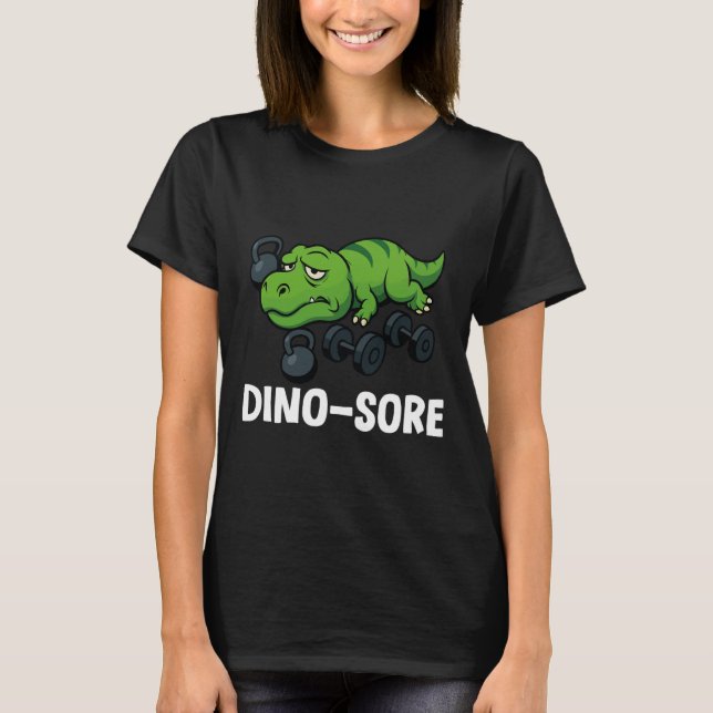 Camiseta Dinosore Funny T-rex Gym Workout (Frente)
