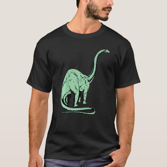 Camiseta Dinossaur Brontosaurus Pé Pré-Histórica Cuta Dino  (Frente)