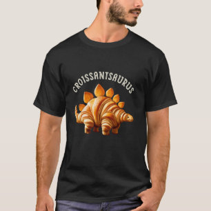 Camiseta Dinossaur Croissant Bakery Amantes Homens Meninos