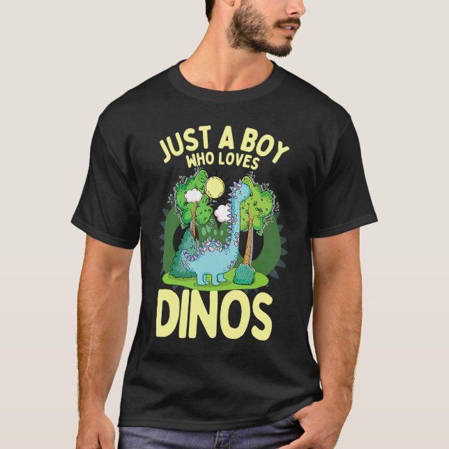 Camiseta Dinossaur Dino Apenas Um Menino Que Ama Dinossauro (Frente)