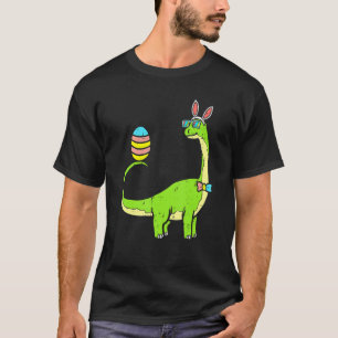 Camiseta Dinossaur Dino Brontosaurus Bunny Ears Páscoa D