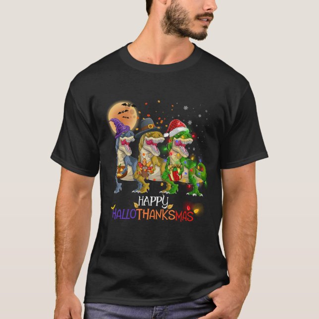 Camiseta Dinossaur Happy HalloObrigadoMas T Rex (Frente)