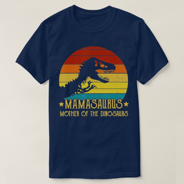 Camiseta Dinossaur Mamasaurus vintage Rex Lover Boy Family (Frente do Design)