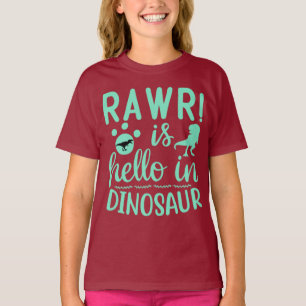 Camiseta Dinossaur Rawr é Hello T-Shirt