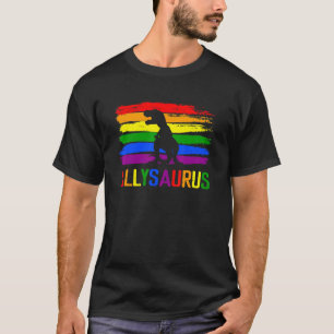 Camiseta Dinossaur Rex Lgbt Orgulho gay Flag Allysaurus All