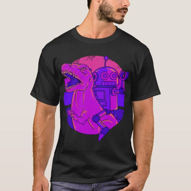 Camiseta Dinossaur Robot Vintage T Rex (Frente)