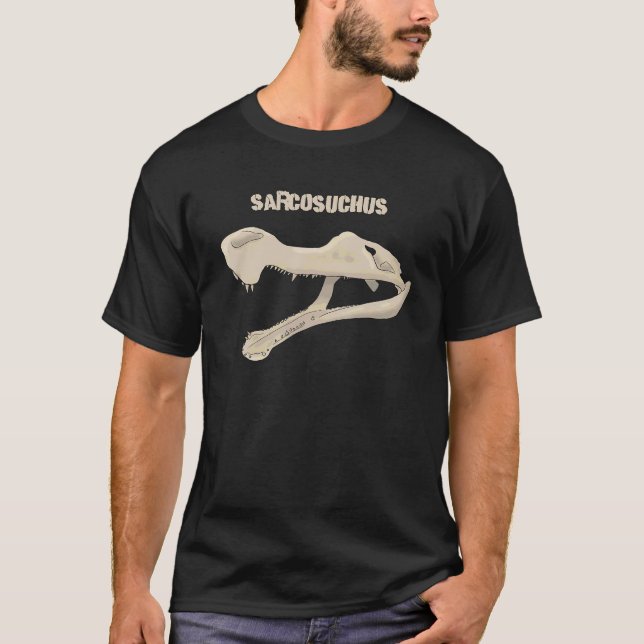 Camiseta Dinossaur Sarcosuchus Crocodilo Fóssil Pré-históri (Frente)