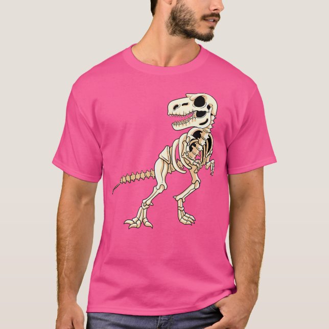 Camiseta Dinossaur Skeleton T Rex Dino Fossil Paleontology  (Frente)