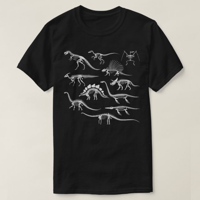Camiseta Dinossaur Skeletons Core Aestética Paleontology Ar (Frente do Design)