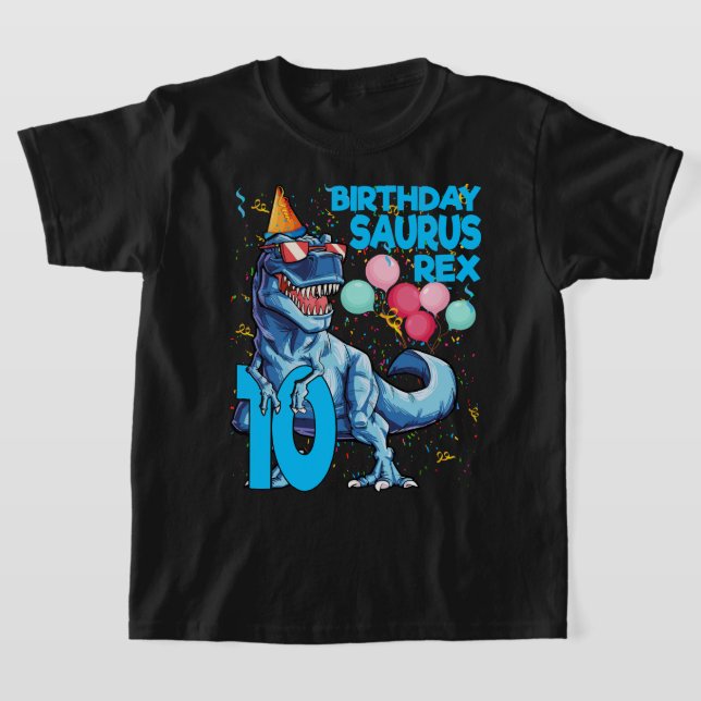 Camiseta Dinossauro 10º Aniversário T Rex 10 Anos ANIVERSÁR (Postura )