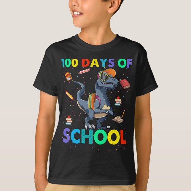 Camiseta Dinossauro 100º dia da escola (Frente)