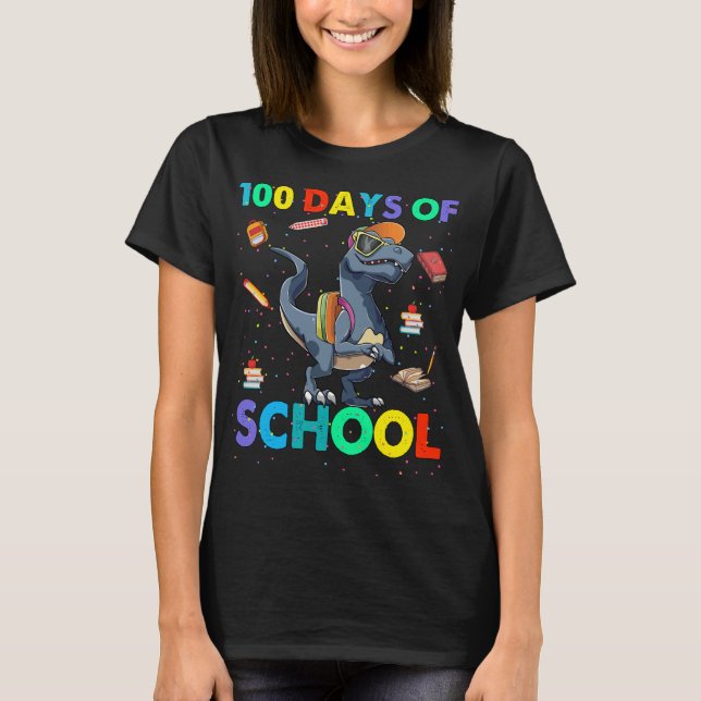 Camiseta Dinossauro 100º dia da escola (Frente)