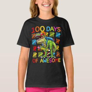 Camiseta Dinossauro 100 dias de escola de volta à escola