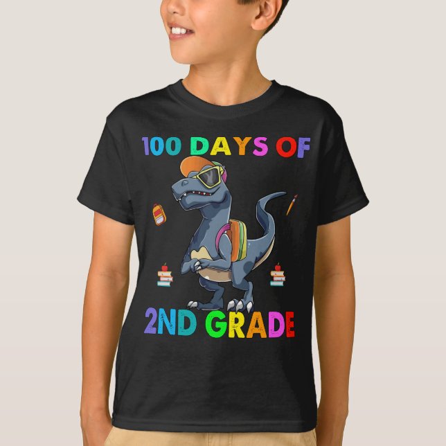 Camiseta Dinossauro 100 dias de Grau segundo (Frente)
