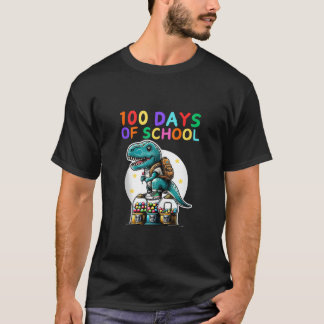Camiseta Dinossauro 100 dias de máquina de mascar escolar T