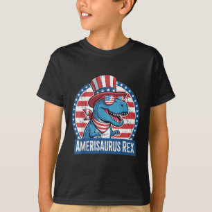 Camiseta Dinossauro 4º De Julho Homens Mulheres Meninas Ame