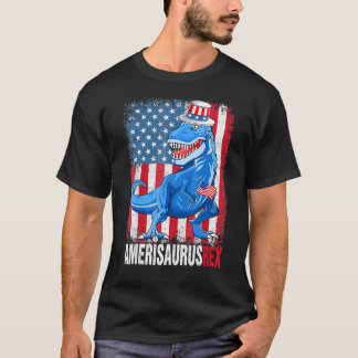 Camiseta Dinossauro 4º De Julho Meninos Homens Amerisauro R