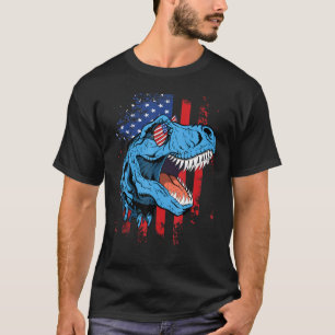 Camiseta Dinossauro 4 De Julho Crianças Amerisauro Trex Amé