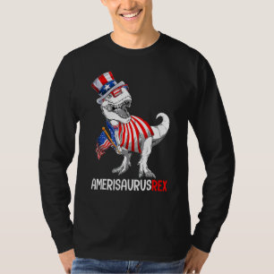 Camiseta Dinossauro 4 De Julho Rex Amerisaurus Patriótico B