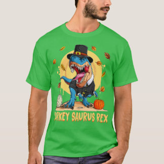 Camiseta Dinossauro Ação de Graças Boas Turcas Surus T Rex