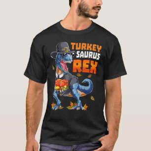 Camiseta Dinossauro Ação de Graças Meninos Turquia Saurus r