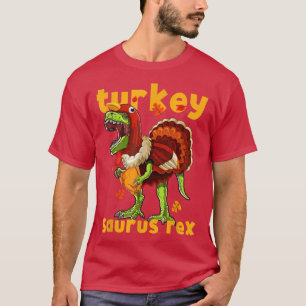 Camiseta Dinossauro Ação de Graças Meninos Turquia Saurus T