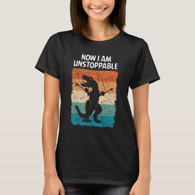 Camiseta Dinossauro Agora Eu Sou Um Trex Engraçado Implacáv (Frente)