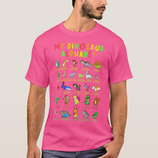 Camiseta Dinossauro Alphabet Dino Abc Para Crianças Homens