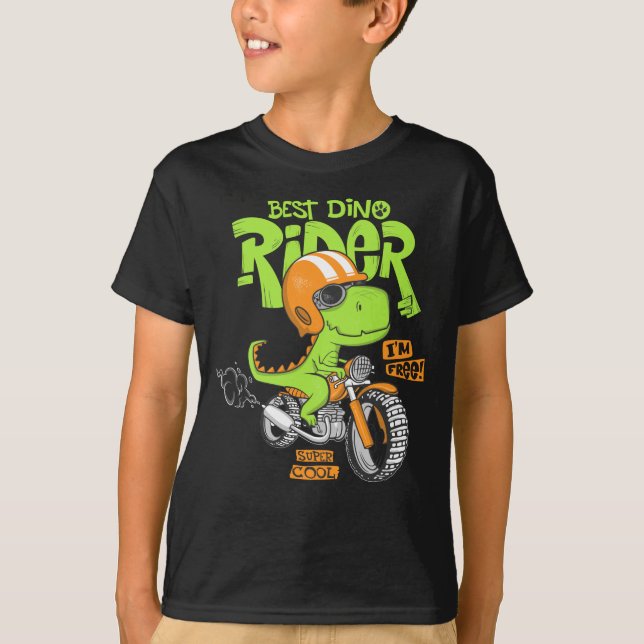 Camiseta Dinossauro andando de moto (Frente)