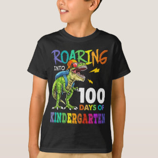 Camiseta Dinossauro Andando Para 100 Dias De Jardim De Infâ