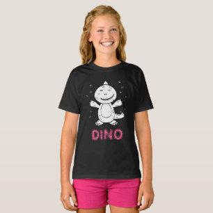 Camiseta Dinossauro - Animal Espetado - Preto, Branco e Ros