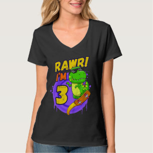 Camiseta Dinossauro aniversário de criança De 3 Anos No Ska