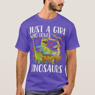 Camiseta Dinossauro Apenas Uma Menina Que Ama Dinossauros B