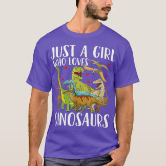 Camiseta Dinossauro Apenas Uma Menina Que Ama Dinossauros B