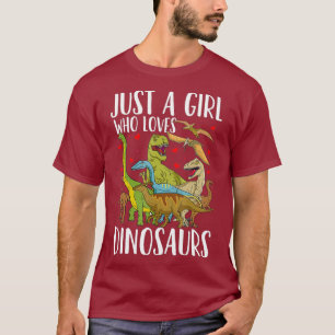 Camiseta Dinossauro Apenas Uma Menina Que Ama Dinossauros T
