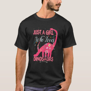Camiseta Dinossauro Apenas Uma Menina Que Ama O Cu floral D