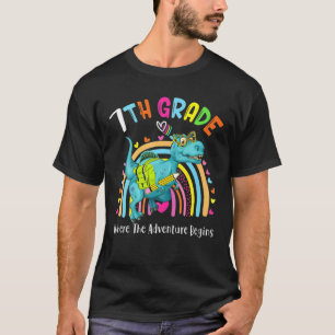 Camiseta Dinossauro Arco-Íris Sétimo Grau Onde Aventura